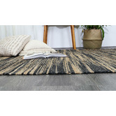 Lifestyle Floors Grey Malmo Stripy Jute Rug
