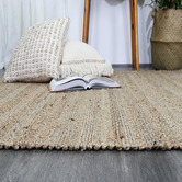 Lifestyle Floors Black Taj Basket Weave Jute Rug
