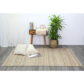Lifestyle Floors Blue Taj Basket Weave Jute Rug