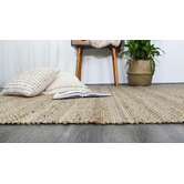Lifestyle Floors Grey Taj Basket Weave Jute Rug