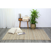 Lifestyle Floors Grey Taj Basket Weave Jute Rug