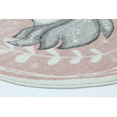 Lifestyle Floors Pink Happy Kids Unicorn Round Rug