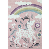 Lifestyle Floors Pink Happy Kids Unicorn Rug