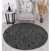 Lifestyle Floors Black Skandi Wool-Blend Round Rug