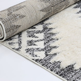 Lifestyle Floors Cream &amp; Grey Mono Tribal Anthracite Rug