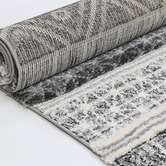 Lifestyle Floors Cream Mono Tribal Anthracite Rug