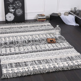 Lifestyle Floors Cream Mono Tribal Anthracite Rug