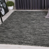 Lifestyle Floors Black &amp; White Skandi Reversible Wool-Blend Rug