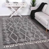 Lifestyle Floors Dark Grey Zara Tribal Kasper Rug