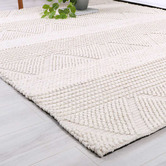 Lifestyle Floors Ivory African-Inspired Flat Weave Wool-Blend Rug