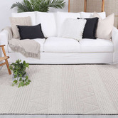 Lifestyle Floors Ivory African-Inspired Flat Weave Wool-Blend Rug