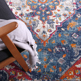 Lifestyle Floors Navy Blue &amp; Orange Delicate Oriental Rug