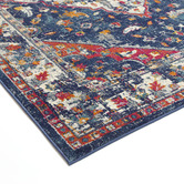 Lifestyle Floors Navy Blue &amp; Orange Delicate Oriental Rug