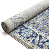 Lifestyle Floors Grey &amp; Navy Blue Delicate Oriental Rug