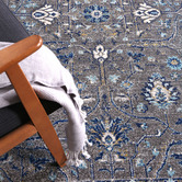 Lifestyle Floors Grey &amp; Navy Blue Delicate Oriental Rug