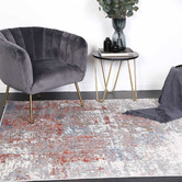 Lifestyle Floors Cream &amp; Red Expressions Modern Rug