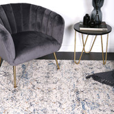 Lifestyle Floors Cream &amp; Navy Blue Expressions Ikat Rug