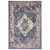 Lifestyle Floors Navy Blue &amp; Orange Delicate Oriental Rug