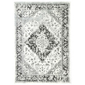 Lifestyle Floors Grey &amp; White Delicate Traditional Rug