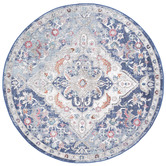 Lifestyle Floors Blue Shakeel Power Loomed Round Rug