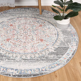 Lifestyle Floors Grey Salsa Power Loomed Round Rug