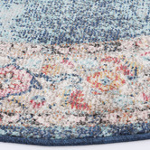 Lifestyle Floors Blue Blaese Power Loomed Round Rug