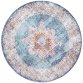 Lifestyle Floors Blue Blaese Power Loomed Round Rug