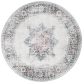 Lifestyle Floors Grey Blaese Power Loomed Round Rug