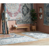 Lifestyle Floors Grey &amp; Navy Blue Delicate Oriental Rug