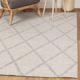 Lifestyle Floors Grey Harsha Hand-Tufted Wool-Blend Rug | Temple & Webster