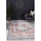 Lifestyle Floors Terracotta Sky Cezanne Machine Washable Cotton-Blend Rug