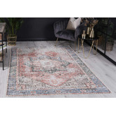 Lifestyle Floors Terracotta Sky Cezanne Machine Washable Cotton-Blend Rug