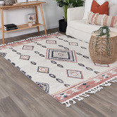 Lifestyle Floors Orange &amp; Grey Nador Boho Moroccan Rug