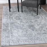Lifestyle Floors Charcoal Chaldean Arbela Power-Loomed Rug