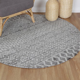 Lifestyle Floors Grey Isla Hand-Tufted Round Rug