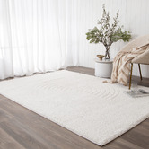 Lifestyle Floors Cream Aluna Shag Area Rug