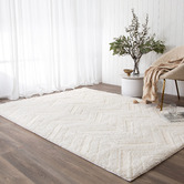 Lifestyle Floors Cream Hanno Shag Area Rug