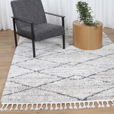 Lifestyle Floors Ana Shaggy Argyle Power-Loomed Rug