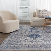 Lifestyle Floors Grey &amp; Navy Blue Vintage-Style Expressions Oriental Rug