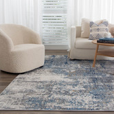 Lifestyle Floors Navy &amp; Grey Expressions Modern Rug