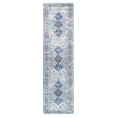 Lifestyle Floors Grey &amp; Navy Blue Vintage-Style Expressions Oriental Runner