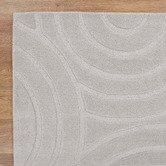 Lifestyle Floors Light Grey Ellipse Charvi Hand-Tufted Wool Rug