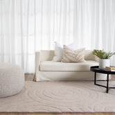 Lifestyle Floors Beige Ellipse Charvi Hand-Tufted Wool Rug