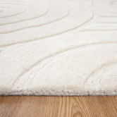 Lifestyle Floors Cream Ellipse Charvi Hand-Tufted Wool Rug