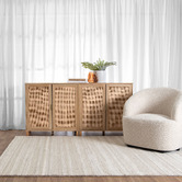 Lifestyle Floors Beige Linear Charvi Hand-Tufted Wool Rug