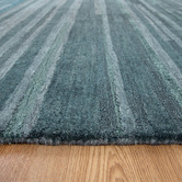Lifestyle Floors Teal Linear Charvi Hand-Tufted Wool Rug