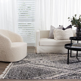 Lifestyle Floors Black Myk Geometric Rug