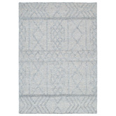 Lifestyle Floors Grey Geometric Flat Weave Wool-Blend Rug