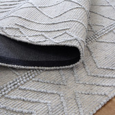 Lifestyle Floors Grey Geometric Flat Weave Wool-Blend Rug