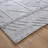 Lifestyle Floors Grey Geometric Flat Weave Wool-Blend Rug